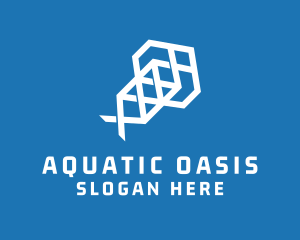 Geometric Fish Aquatic logo design