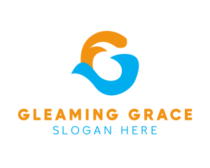 Sea Wave Letter G logo design