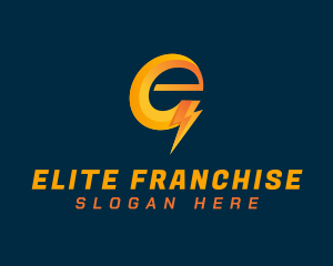 Electric Volt Letter E logo design