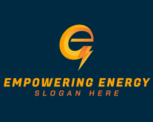 Electric Volt Letter E logo design