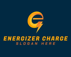 Electric Volt Letter E logo design