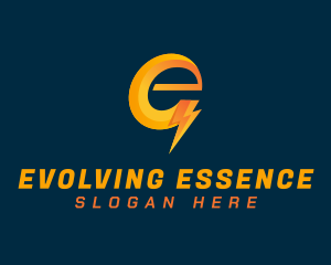 Electric Volt Letter E logo design