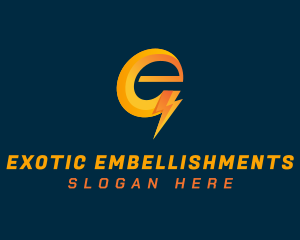 Electric Volt Letter E logo design