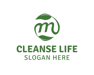 Leaf Stem Letter M logo