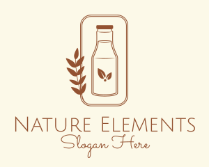 Natural Kombucha Bottle logo design