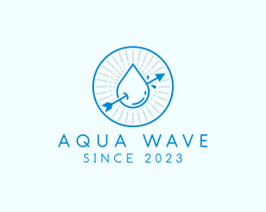 Water Droplet Arrow  logo design