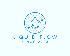 Water Droplet Arrow  logo design