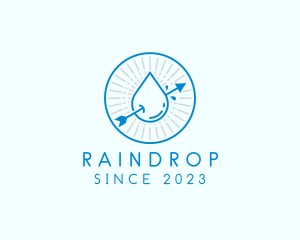 Water Droplet Arrow  logo design