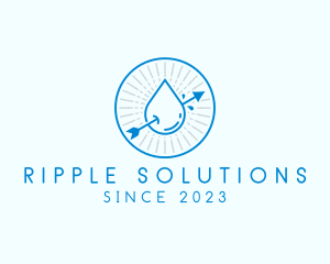 Water Droplet Arrow  logo design