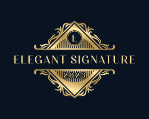 Elegant Ornamental Floral logo design