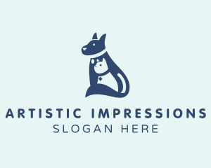 Cat Dog Grooming logo design