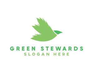 Nature Leaf Bird logo design