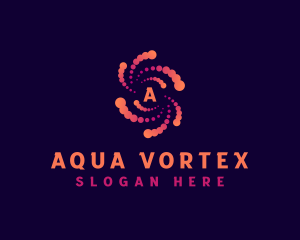 Particles Vortex Motion logo design