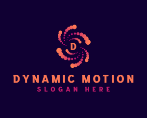 Particles Vortex Motion logo design