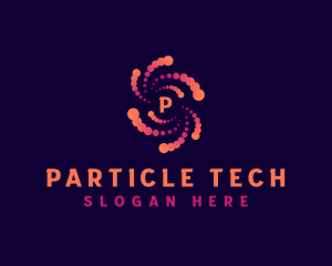 Particles Vortex Motion logo design