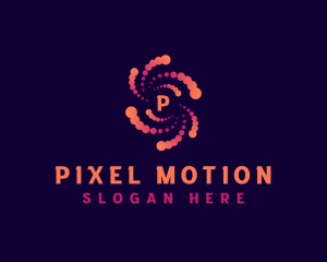 Particles Vortex Motion logo design