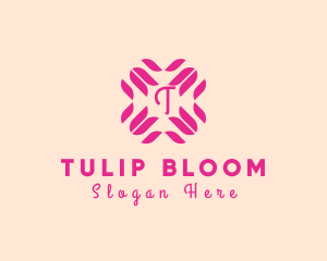 Tulip Flower Geometric Jewelry logo design