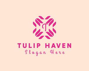 Tulip Flower Geometric Jewelry logo design