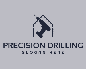 Drill Screw Home Construction logo design