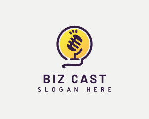 Minimalist Podcast Microphone Logo