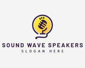 Minimalist Podcast Microphone logo design