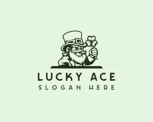 Leprechaun Beard Clover logo design