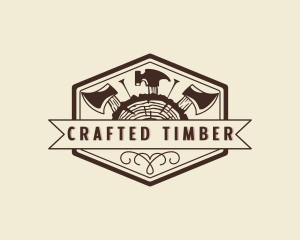 Wood Carpenter Tools logo design