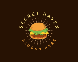 Cheeseburger Sandwich Snack Logo