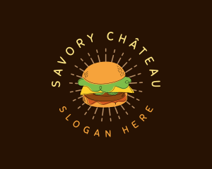 Cheeseburger Sandwich Snack logo design