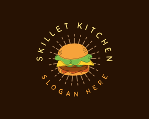 Cheeseburger Sandwich Snack logo design