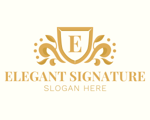 Royal Elegant Leaf Crest logo design