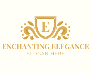 Royal Elegant Leaf Crest logo design