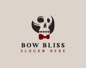 Dead Skull Bow Tie  logo design