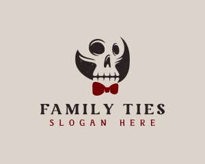 Dead Skull Bow Tie  logo design