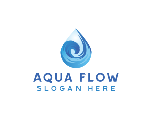 Aqua Water Wave logo design