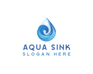 Aqua Water Wave logo design