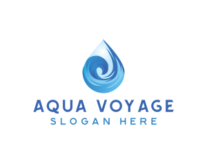 Aqua Water Wave logo design