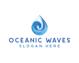 Aqua Water Wave logo design