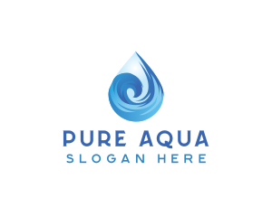 Aqua Water Wave logo design