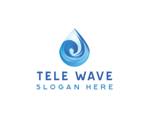 Aqua Water Wave logo design