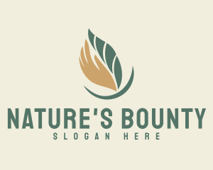 Nature Leaf Hand logo design