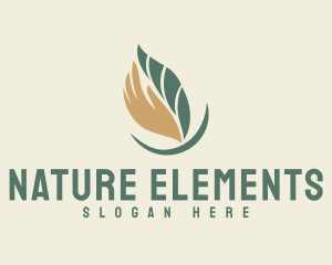 Nature Leaf Hand logo design