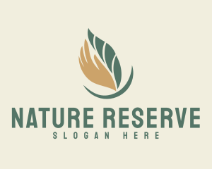 Nature Leaf Hand logo design