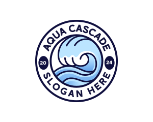 Wave Ocean Beach logo design