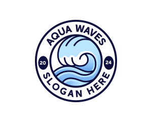 Wave Ocean Beach logo design