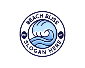 Wave Ocean Beach logo design