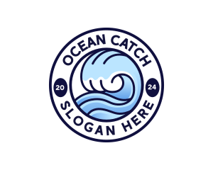 Wave Ocean Beach logo design