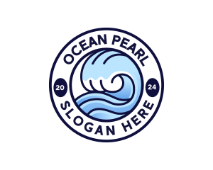 Wave Ocean Beach logo design