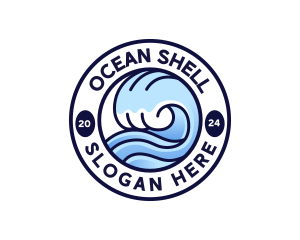 Wave Ocean Beach logo design