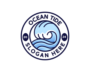 Wave Ocean Beach logo design